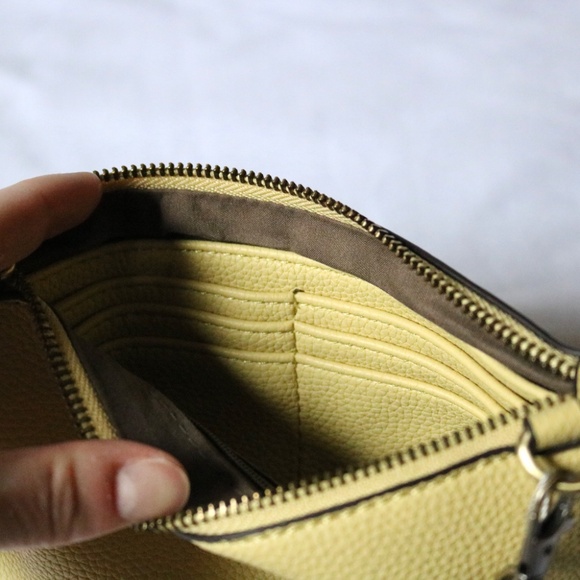 NWT Joy Susan MIni Crossbody Wristlet Clutch Yellow Spring - Picture 7 of 11